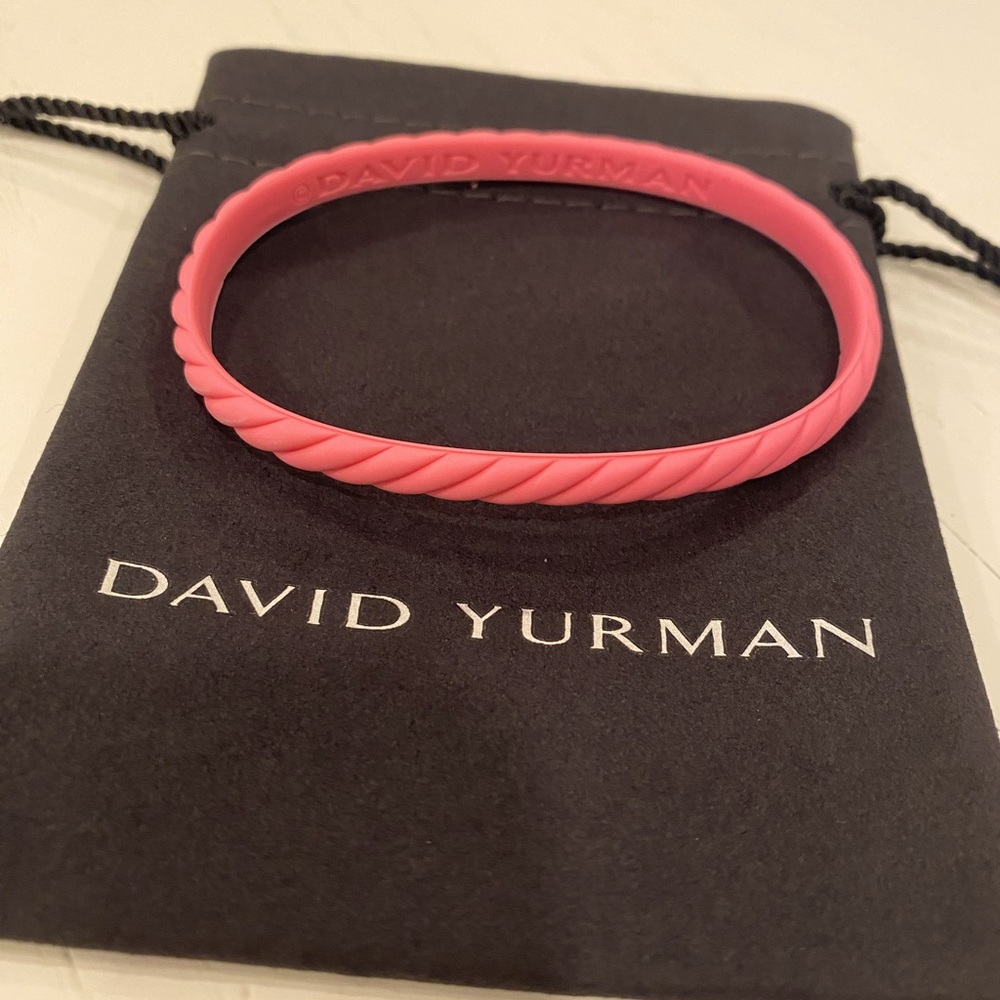 Brand New David Yurman 6mm Rubber Bracelet-pink- size XSmall/Small with dust bag